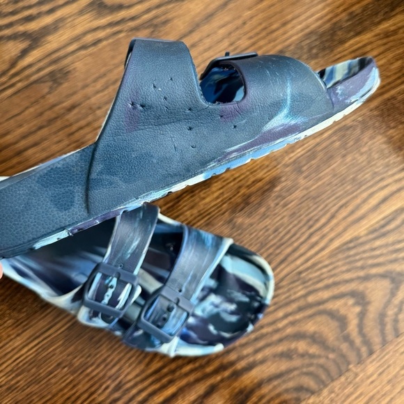 Rockin Blue Marble Double Buckle Slide Sandals Waterproof Beach Pool Shoes 6 - Picture 5 of 7